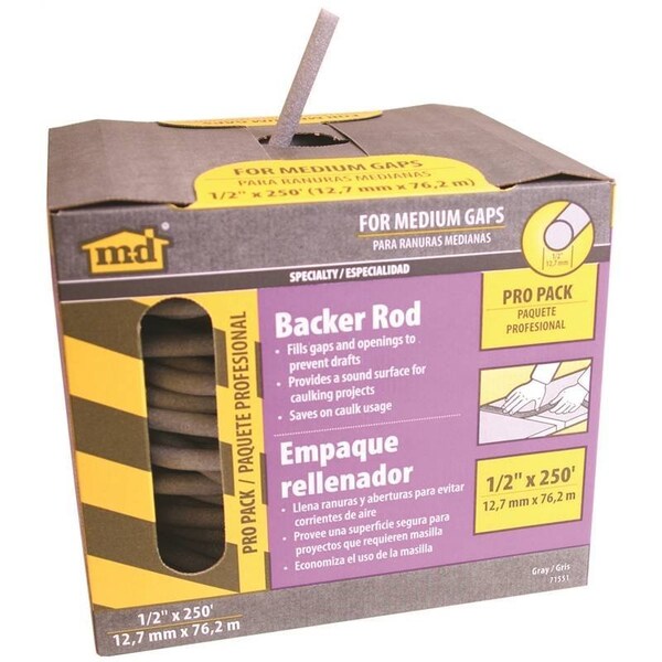 MD Caulk Backer Rod 1/2In X 250Ft 71551 Zoro
